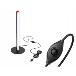 Lampa podłogowa led rgb 50cm sterowana pilotem czarna usb 7 kolorów-5907451381762