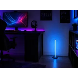 Lampa podłogowa led rgb 50cm sterowana pilotem czarna usb 7 kolorów-5907451381762