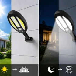 Lampa solarna led cob z czujnikiem ruchu naścienna zewnętrzna ogrodowa-5907451391587