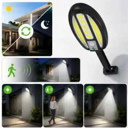Lampa solarna led cob z czujnikiem ruchu naścienna zewnętrzna ogrodowa-5907451391587