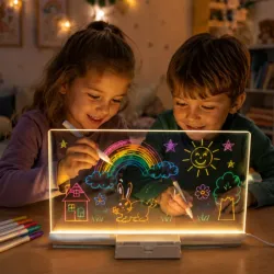 Lampka akrylowa led do pisania usb świecąca tabliczka + markery-5907451382998