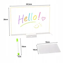 Lampka akrylowa led do pisania usb świecąca tabliczka + markery-5907451382998