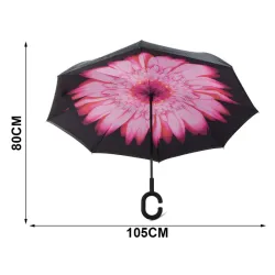 Parasol parasolka odwrócony składany odwrotnie mocne druty solidny stojący-5907451358030