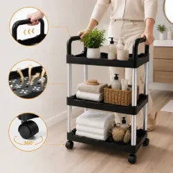 Regał mobilny wózek organizer 3 poziomy na kółkach do łazienki kuchni-5907451382615
