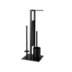 Uchwyt wieszak na papier toaletowy z półką na telefon czarny loft wc-5907451379905