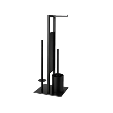 Uchwyt wieszak na papier toaletowy z półką na telefon czarny loft wc-5907451379905