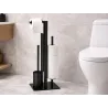 Uchwyt wieszak na papier toaletowy z półką na telefon czarny loft wc-5907451379905