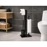 Uchwyt wieszak na papier toaletowy z półką na telefon czarny loft wc-5907451379905
