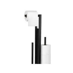Uchwyt wieszak na papier toaletowy z półką na telefon czarny loft wc-5907451379905