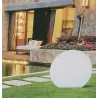 Lampa ogrodowa duża biała kula solarna 20cm barwa światła biała zimna
