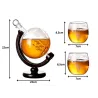 Karafka do whisky globus 2 szklanki zestaw dekoracyjny i elegancki-5907451377994
