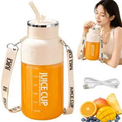 Bidon blender butelka usb 1200ml kubek do smoothie shaker ze słomką paskiem-5907451389959
