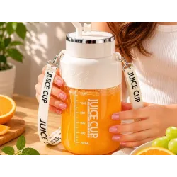 Bidon blender butelka usb 1200ml kubek do smoothie shaker ze słomką paskiem-5907451389959