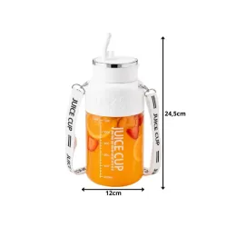 Bidon blender butelka usb 1200ml kubek do smoothie shaker ze słomką paskiem-5907451389959