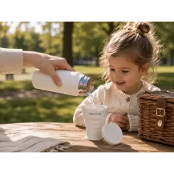 Składany kubek silikonowy z pokrywką 200 ml turystyczny na biwak plażę-5907451383827