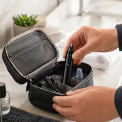 Trymer do nosa i uszu elektryczny usb 2W czarny maszynka do włosków-5907451383087