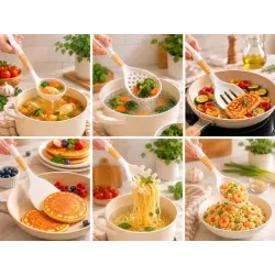 Silikonowy zestaw przyborów kuchennych 6 el ze stojakiem akcesoria-5907451383575