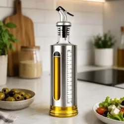 Dozownik butelka do oliwy i oleju 500ml z miarką stalowy nalewak-5907451383452