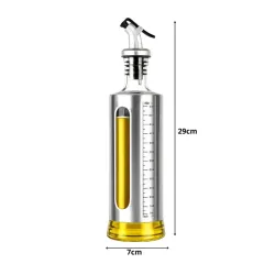 Dozownik butelka do oliwy i oleju 500ml z miarką stalowy nalewak-5907451383452