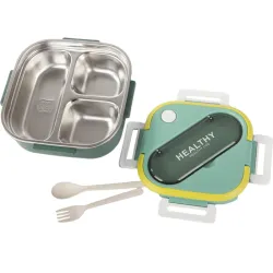 Śniadaniówka z przegródkami pojemnik sztućce lunchbox do mikrofali 1000ml-5907451378816