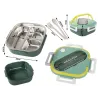 Śniadaniówka z przegródkami pojemnik sztućce lunchbox do mikrofali 1000ml-5907451378816