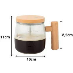 Kubek samomieszający do kawy herbaty napojów szkłany elektryczny 400ml-5907451373804