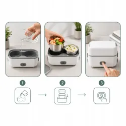 Elektryczny lunch box podgrzewacz do jedzenia termos 200w 4 pojemniki-5907451389737