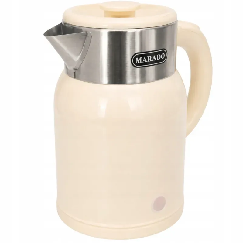Czajnik 1500w mały 1.4l elektryczny retro beżowy vintage stalowy-5907451389607