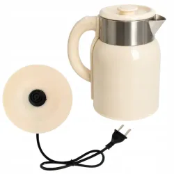 Czajnik 1500w mały 1.4l elektryczny retro beżowy vintage stalowy-5907451389607