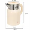 Czajnik 1500w mały 1.4l elektryczny retro beżowy vintage stalowy-5907451389607