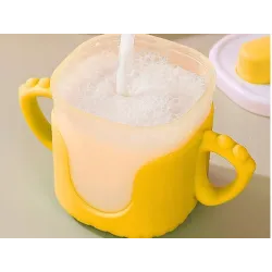Kubek niekapek dla dziecka do picia silikonowe uchwyty 300ml ze słomką-5907451391754