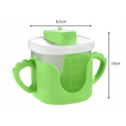 Kubek niekapek dla dziecka do picia silikonowe uchwyty 300ml ze słomką-5907451391747