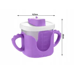 Kubek niekapek dla dziecka do picia silikonowe uchwyty 300ml ze słomką-5907451391730