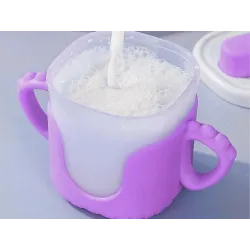 Kubek niekapek dla dziecka do picia silikonowe uchwyty 300ml ze słomką-5907451391730