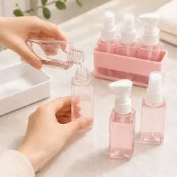 Zestaw butelek podróżnych pojemniki 4x50ml na kosmetyki organizer-5907451382547