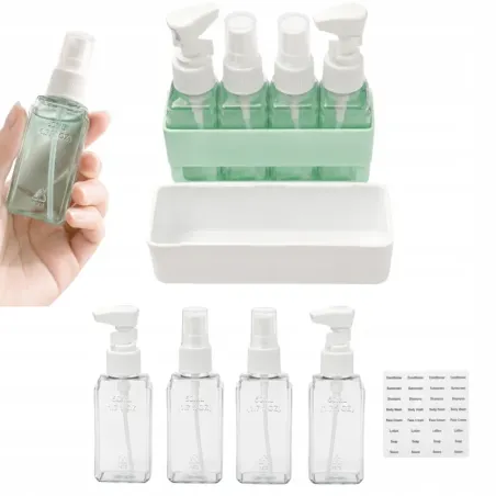 Zestaw butelek podróżnych pojemniki 4x50ml na kosmetyki organizer-5907451382554