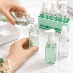 Zestaw butelek podróżnych pojemniki 4x50ml na kosmetyki organizer-5907451382554