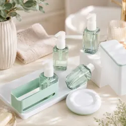 Zestaw butelek podróżnych pojemniki 4x50ml na kosmetyki organizer-5907451382554