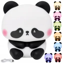 Lampka nocna silikonowa panda RGB dla dzieci dotykowa akumulatorowa-5907451381816