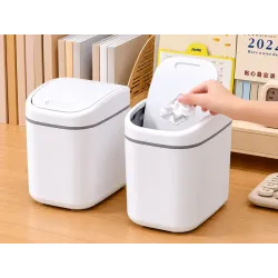 Mini kosz na śmieci 2L do pokoju do łazienki pojemnik na biurko klapka-5907451390757
