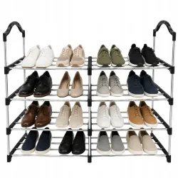 Regał szafka na buty metalowy 4 poziomy stojak półka organizer przedpokoju-5907451382608