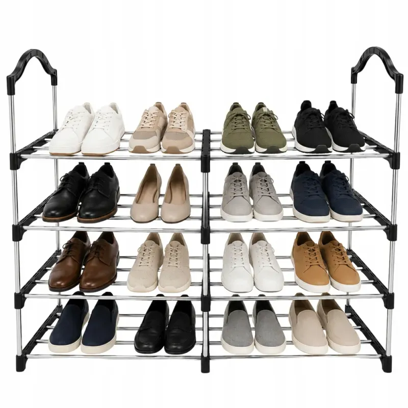 Regał szafka na buty metalowy 4 poziomy stojak półka organizer przedpokoju-5907451382608