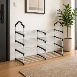 Regał szafka na buty metalowy 4 poziomy stojak półka organizer przedpokoju-5907451382608