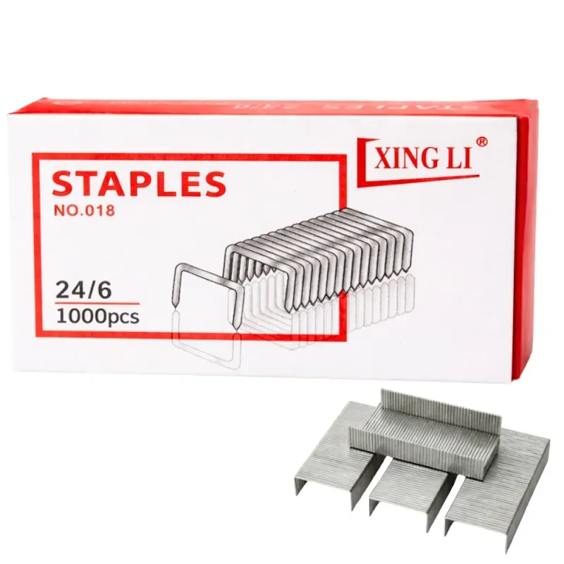 Zszywki biurowe metalowe 24/6 do zszywacza 1000 szt srebrne do szkoły-5907451388013