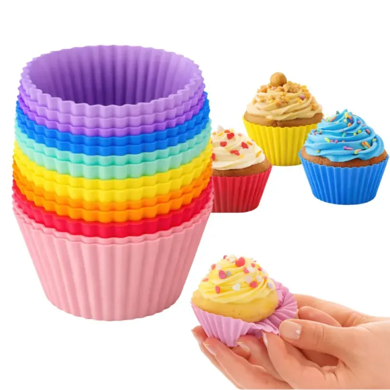 Foremki silikonowe 12 szt na babeczki desery muffinki do pieczenia-5907451377833