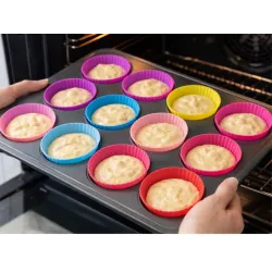 Foremki silikonowe 12 szt na babeczki desery muffinki do pieczenia-5907451377833