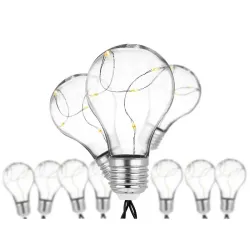Girlanda solarna 10 żarówek z drucikiem led światło białe-ciepłe 3.8 m-6950000002631