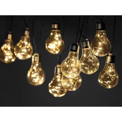 Girlanda solarna 10 żarówek z drucikiem led światło białe-ciepłe 3.8 m-6950000002631