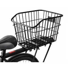 Koszyk rowerowy kosz na bagażnik z odblaskiem metalowy pojemny tylni-5907451379967