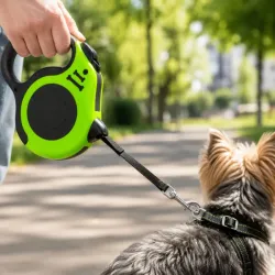 Smycz automatyczna dla psa taśma z blokadą mocna lekka zwijana 5m 15kg-5907451359839